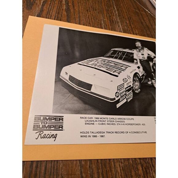 Vintage 1988 Grant Adcox NASCAR Promo Photo Bumper to Bumper Racing Monte Carlo - Picture 2 of 6